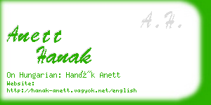 anett hanak business card